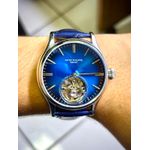 PATK PHILIPPE GENEVE LINHA PREMIUM AUTOMÁTICO PULSEIRA COURO AZUL