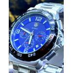 TAG HEUER QUARTZ PRATA COM AZUL LINHA BANHADA FUNCIONAL