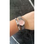 RELÓGIO FEMININO QUARTZ PRATA COM ROSA