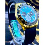 RLX DAYTONA PULSEIRA EMBORRACHADA PRETA COM FUNDO AZUL BEBÊ PREMIUM