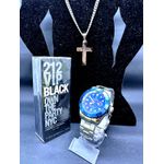 RLX OYSTER DATE PRATA FUNDO AZUL DETALHES AZUL