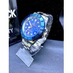 RLX OYSTER DATE PRATA FUNDO AZUL DETALHES AZUL