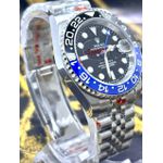 RLX GMT PRATA DETALHES EM PRETO E AZUL AUTOMÁTICO LINHA PREMIUM