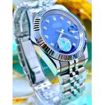 RLX DATE JUST PRATA COM FUNDO AZUL BEBÊ PREMIUM