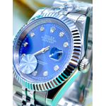 RLX DATE JUST PRATA COM FUNDO AZUL BEBÊ PREMIUM