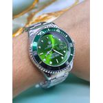 RLX SUBMARINER PRATA FUNDO VERDE LINHA BANHADA