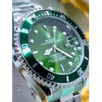 RLX SUBMARINER PRATA FUNDO VERDE LINHA BANHADA