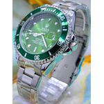 RLX SUBMARINER PRATA FUNDO VERDE LINHA BANHADA