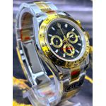 RLX DAYTONA MISTO PRATA COM DOURADO FUNDO PRETO PREMIUM