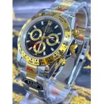 RLX DAYTONA MISTO PRATA COM DOURADO FUNDO PRETO PREMIUM