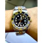  RLX OYSTER PERPETUAL DATE MISTO COM FUNDO PRETO DETALHES CINZA PREMIUM