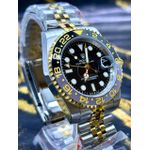  RLX OYSTER PERPETUAL DATE MISTO COM FUNDO PRETO DETALHES CINZA PREMIUM