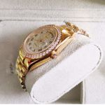 ROLEX FEMININO DOURADO COM STRASS CRAVEJADO PREMIUM