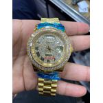 ROLEX FEMININO DOURADO COM STRASS CRAVEJADO PREMIUM