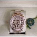 ROLEX FEMININO ROSÊ COM STRASS CRAVEJADO PREMIUM