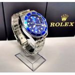 ROLEX PRATA FUNDO AZUL BATERIA + 2 BRINDES