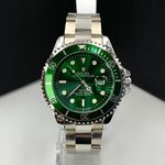 ROLEX PRATA FUNDO VERDE BANHADO + 2 BRINDES