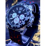 TAG HEUER SENNA LINHA BANHADA PULSEIRA PRETA DETALHES VERMELHO