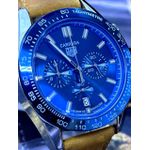 TAG HEUER CARRERA FUNDO AZUL PULSEIRA CAMURÇA MARROM