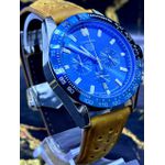 TAG HEUER CARRERA FUNDO AZUL PULSEIRA CAMURÇA MARROM