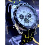 TAG HEUER SENNA LINHA BANHADA PULSEIRA PRETA DETALHES AMARELO