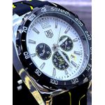 TAG HEUER SENNA LINHA BANHADA PULSEIRA PRETA DETALHES AMARELO