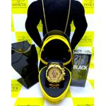 Relógio Invicta Venom Hybrid todo dourado PROVA D’ÁGUA FUNCIONAL + 3 BRINDES Corrente + Pulseira + Perfume