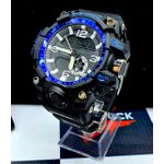 G SHOCK PRETO COM DETALHES AZUL + 2 BRINDES