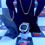 G SHOCK DIGITAL PROTECTION TODO BRANCO + 2 BRINDES 