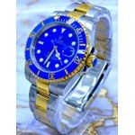 RLX AUTOMÁTICO PRATA FUNDO AZUL DETALHES DOURADO 