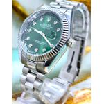 RLX DATE JUST PRATA COM FUNDO VERDE CLARO PREMIUM