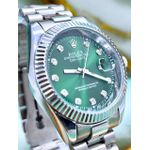 RLX DATE JUST PRATA COM FUNDO VERDE CLARO PREMIUM