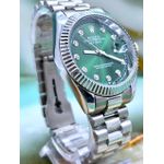 RLX DATE JUST PRATA COM FUNDO VERDE CLARO PREMIUM