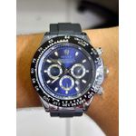 OYSTER PERPETUAL PATENT FUNDO AZUL ESCURO PULSEIRA PRETA