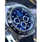 OYSTER PERPETUAL PATENT FUNDO AZUL ESCURO PULSEIRA PRETA