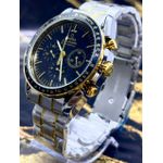 ÔMEGA SPEEDMASTER MISTO FUNDO PRETO LINHA BANHADA