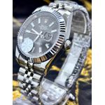RLX PRATA FUNDO CINZA CHUMBO OYSTER PERPETUAL DATE JUST LINHA PREMIUM