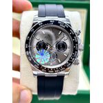 RLX DAYTONA PULSEIRA EMBORRACHADA PRETA COM FUNDO CHUMBO PREMIUM