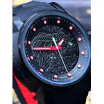 Yakuza Pulseira todo preto detalhes vermelho Automático