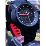 Yakuza Pulseira todo preto detalhes vermelho Automático