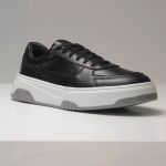 Malibu 30701 Couro Floater Comfort Preto Sola Gelo Cinza