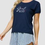 17.01.227 PIJAMA COM SLIK BOSS ALGODAO - AZUL MARINHO