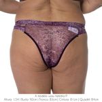CALCINHA TRANSPARENTE TANGA TULE VINHO - ESTAMPADO