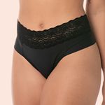 KIT CALCINHA MICROFIBRA FIO DUPLO CÓS EM RENDA - COM 03 PEÇAS - PRETO/BRAN/CHOC