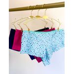 KIT CALCINHA MICROFIBRA HOT PANTS FIO DUPLO - COM 03 PEÇAS - MARINHO/CORACAO/PINK