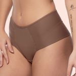 KIT CALCINHA MICROFIBRA HOT PANTS FIO DUPLO - COM 03 PEÇAS - CALLAS/CASTANHO/SENSUALE