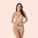 SUTIÃ PUSH-UP COM BOJO E ARO INTEIRIÇO EM MICROFIBRA - CHOCOLATE
