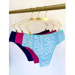 KIT CALCINHA MICROFIBRA TANGA - COM 03 PEÇAS - MARINHO/CORACAO/PINK
