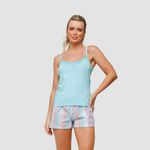 PIJAMA REGATA ALÇA PREMIUM - TURQUESA