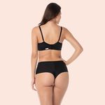 CALCINHA FIO DUPLO HOT PANT CINTURA ALTA - PRETO